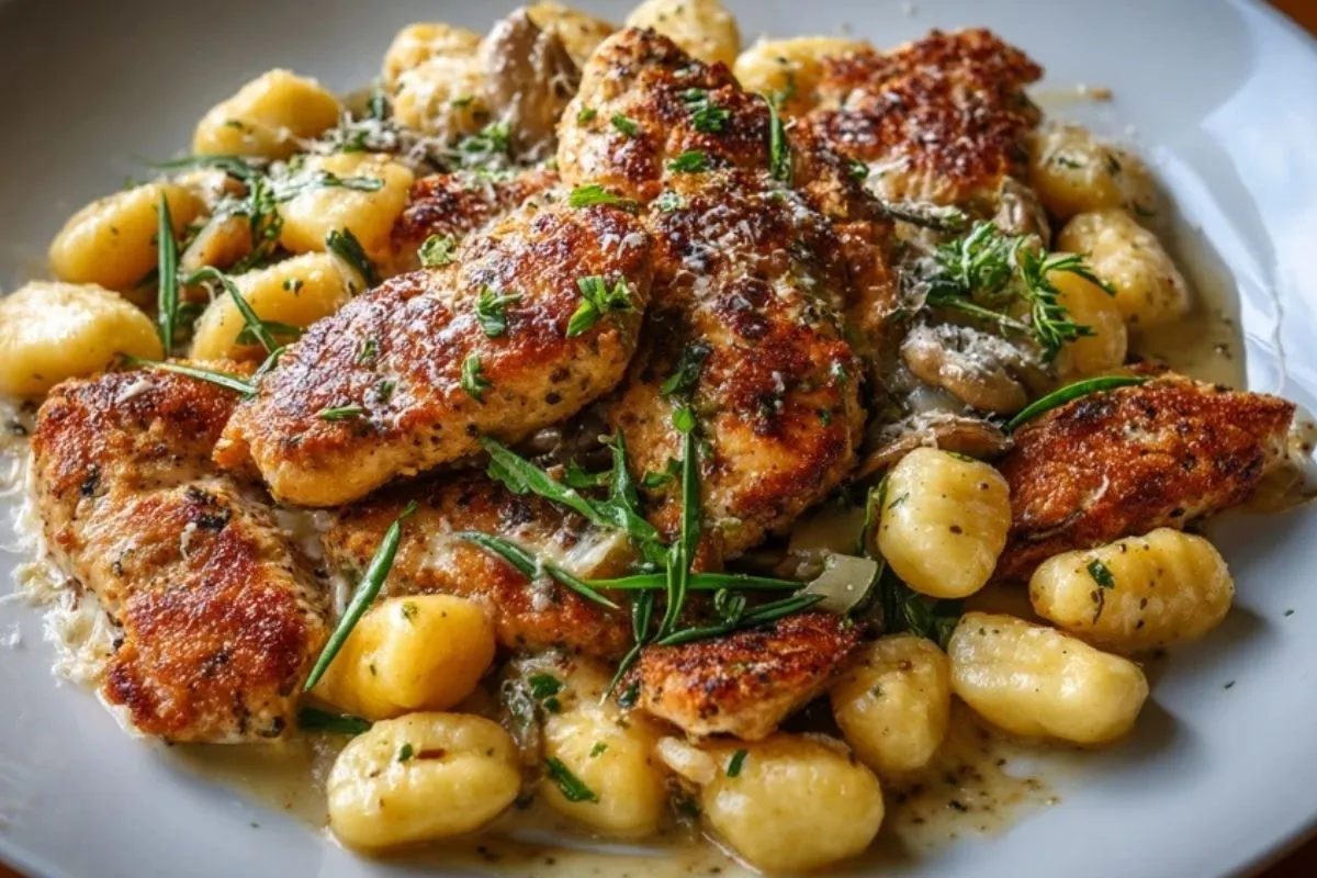 Poulet Ail Croquant Avec Gnocchis