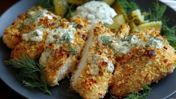 Poulet Parmesan Aux Cornichons Aneth