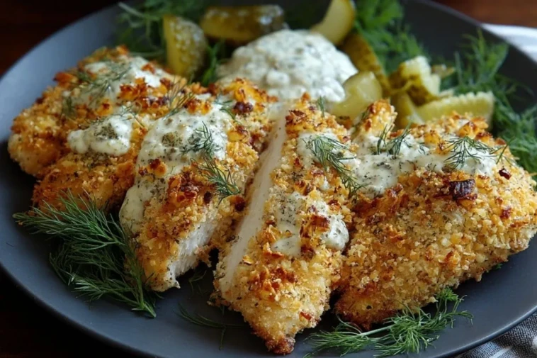 Poulet Parmesan Aux Cornichons Aneth