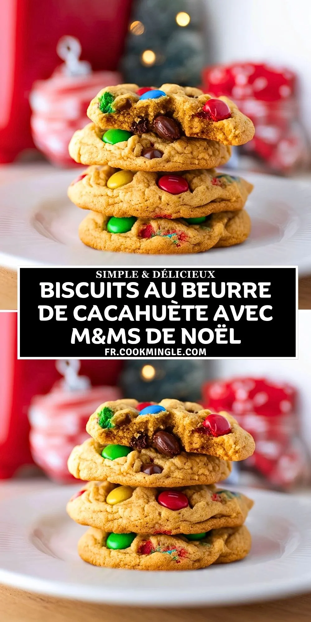Biscuits Au Beurre De Cacahuète Avec M&Ms De Noël (2)