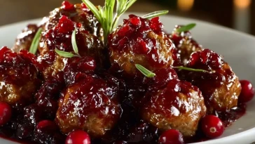 Boulettes De Viande Aux Canneberges De Noël