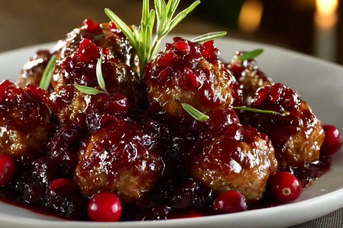Boulettes De Viande Aux Canneberges De Noël