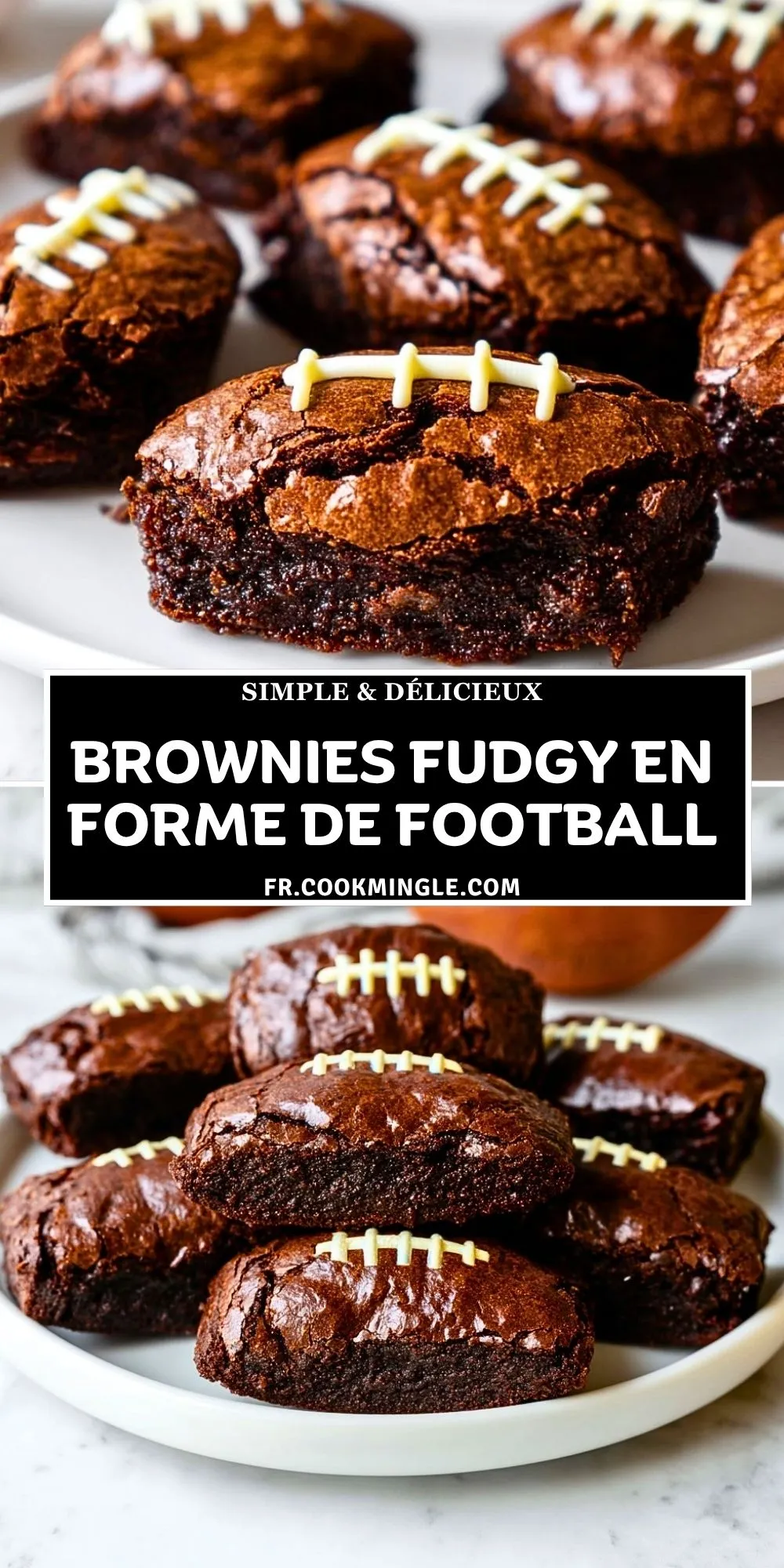 Brownies Fudgy en Forme de Football (2)