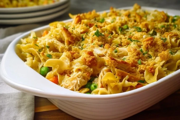 Casserole De Poulet Croquante Aux Nouilles Et Légumes
