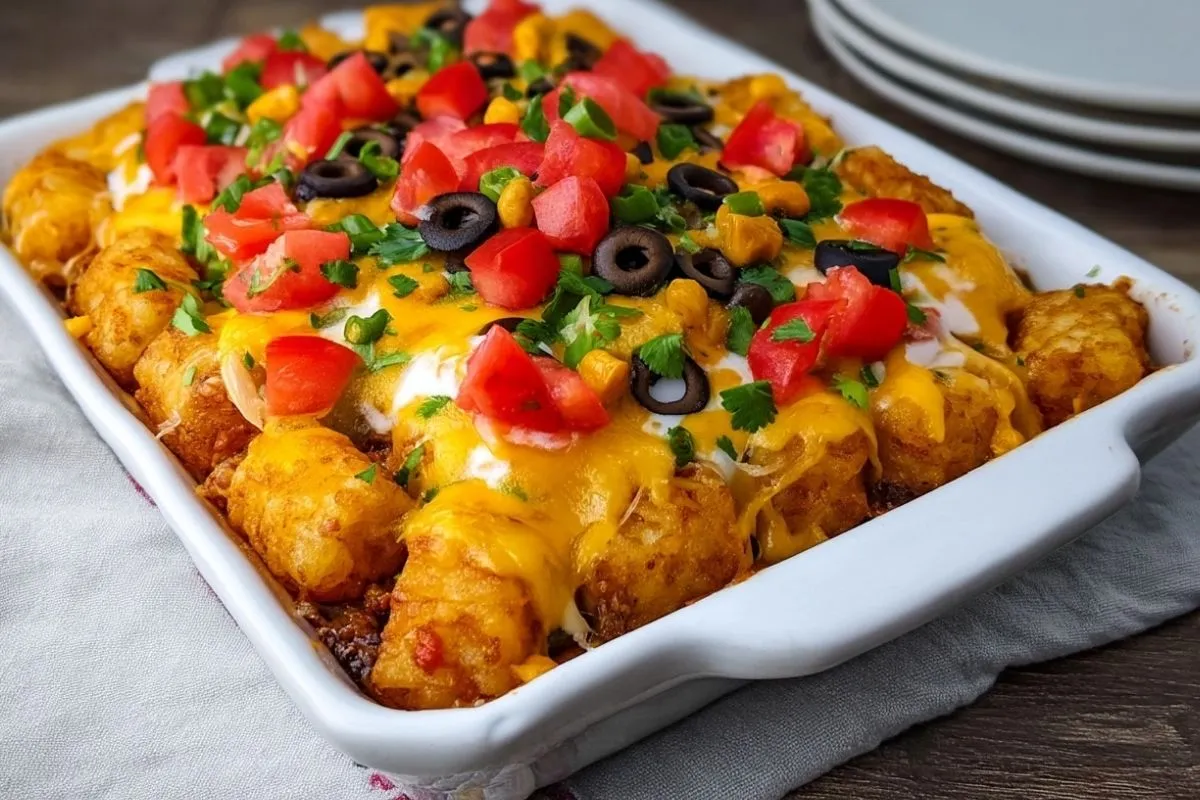 Casserole De Tater Tots Mexicaine Au Fromage