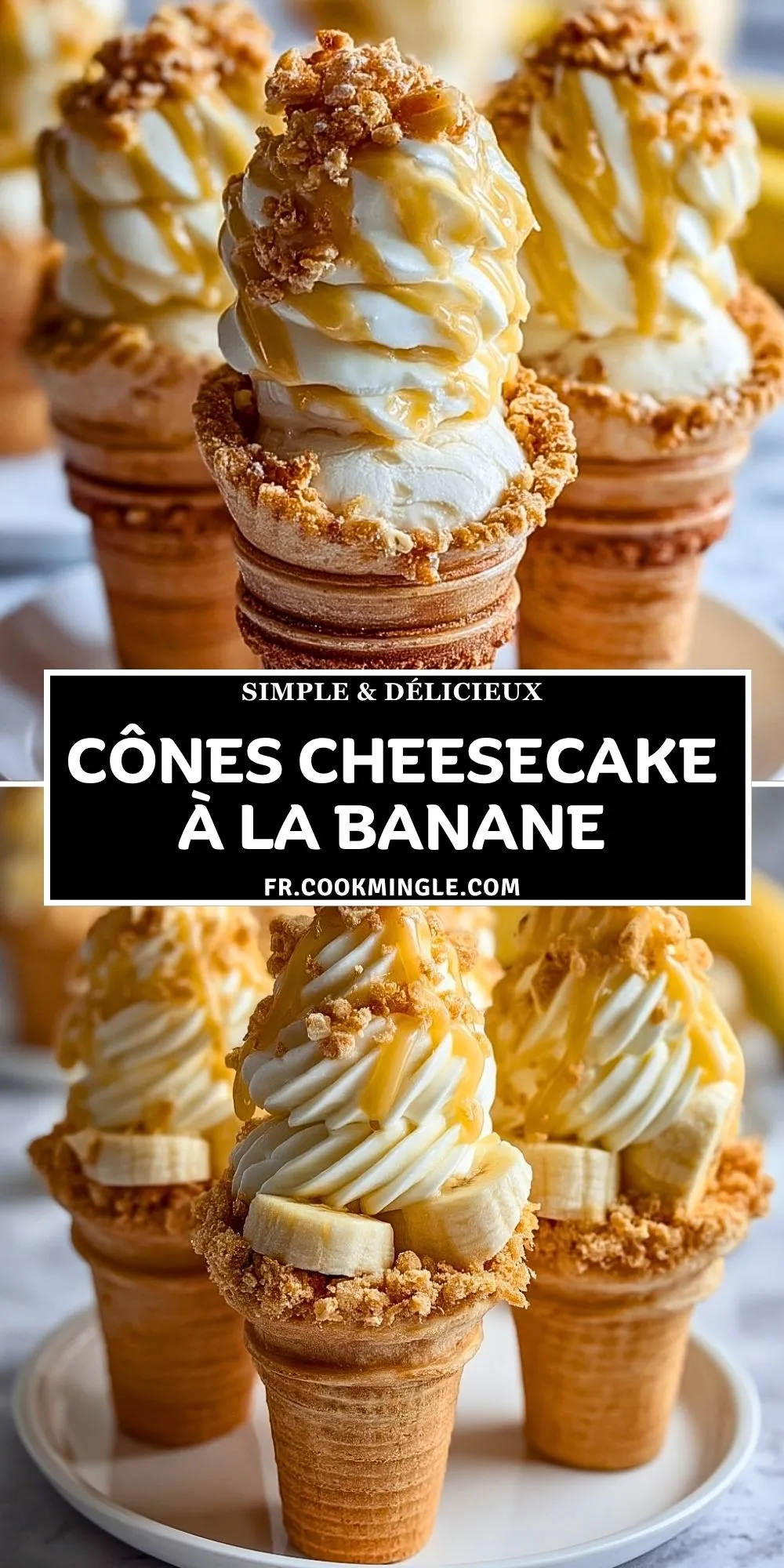 Cônes Cheesecake à la Banane (2)