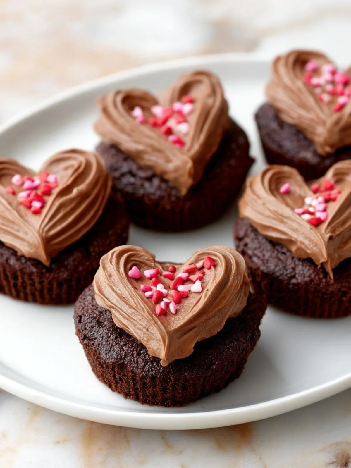 Cupcakes En Chocolat En Forme De Cœur (1)