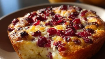 Gâteau Au Fromage Blanc, Canneberges Et Orange