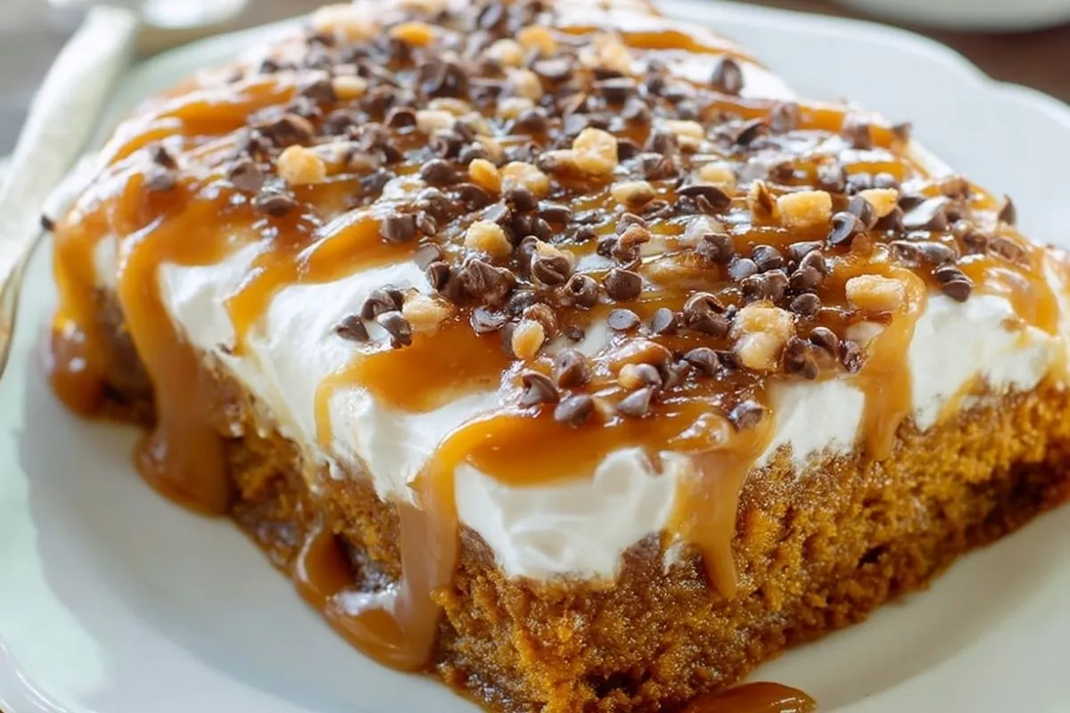 Gâteau Au Potiron Caramel Poke