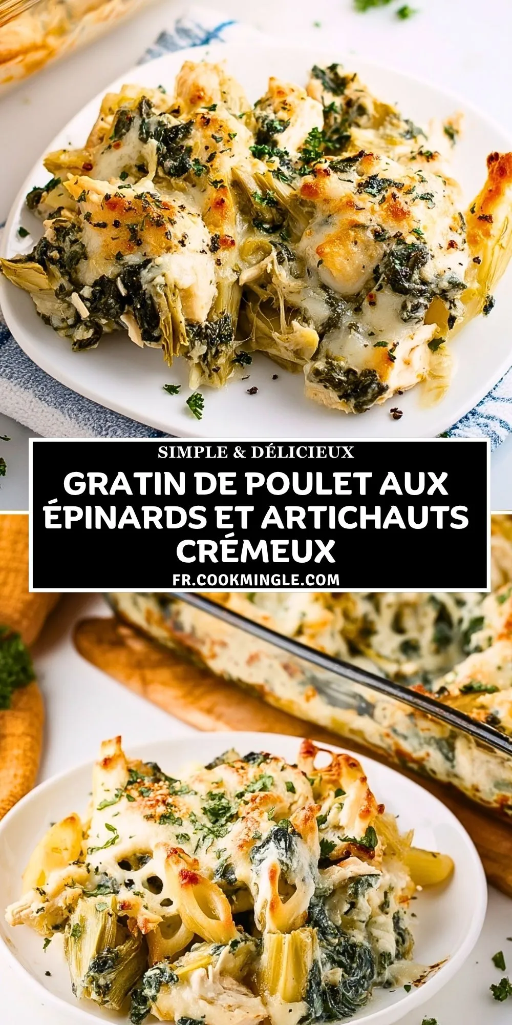 Gratin De Poulet Aux Épinards Et Artichauts Crémeux (2)