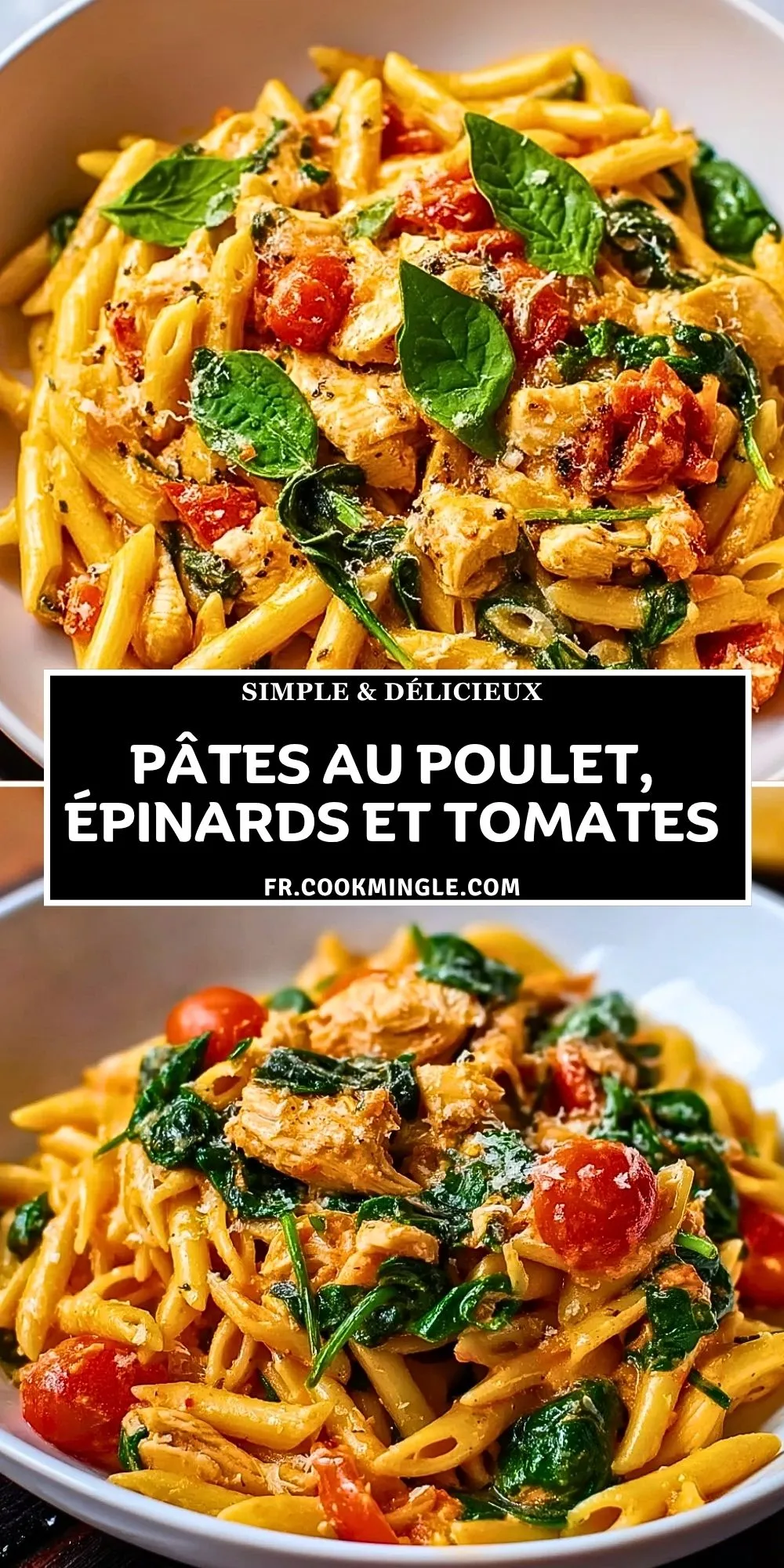 Pâtes au Poulet, Épinards et Tomates (2)