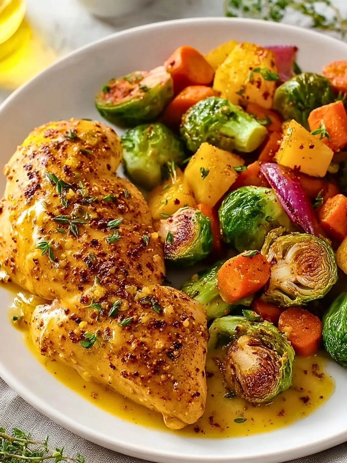 Poulet Miel-Dijon Rôti avec Légumes (1)