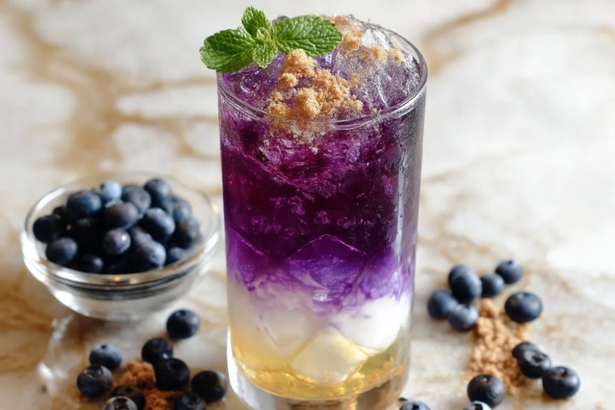 Soda Aux Myrtilles Et Émietté De Muffin