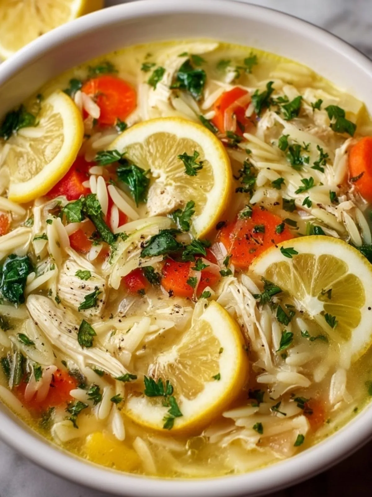 Soupe au Poulet Citronnée avec Orzo (1)