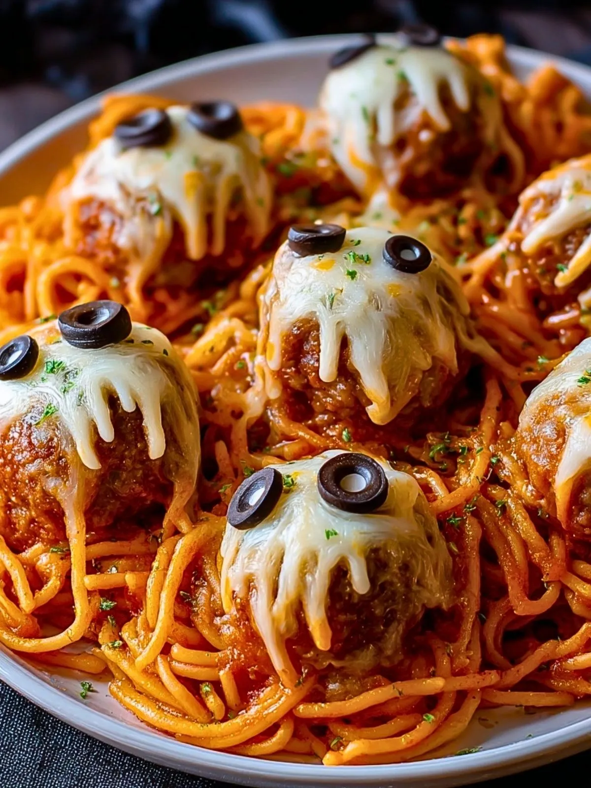Spaghetti Fantômes Avec Boulettes De Viande Monstrueuses Au Fromage (1)